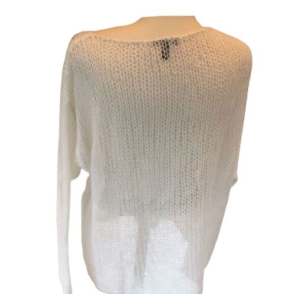 New Eileen Fisher Italian yarn ultra light weight sweater Creamy Ivory Large - Picture 14 of 16